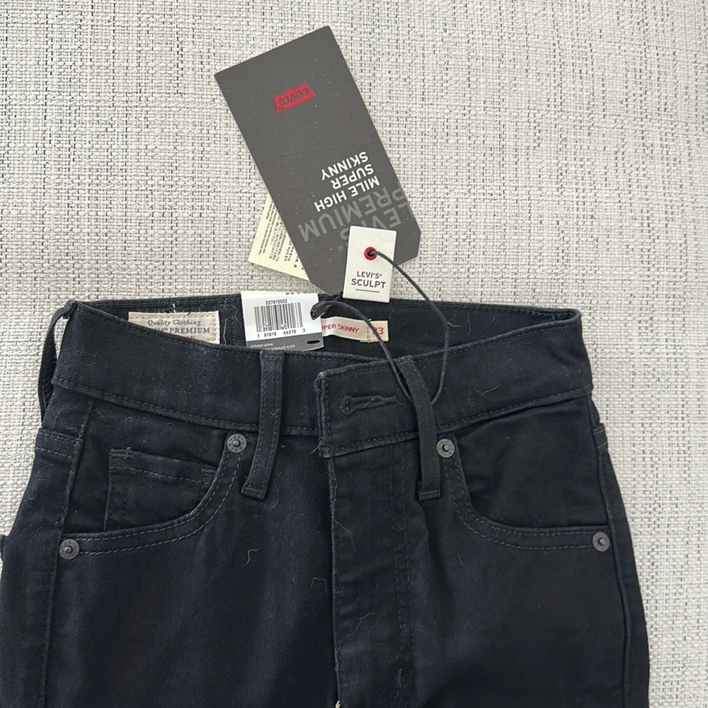 Levi’s mile high super skinny sculpt black jeans